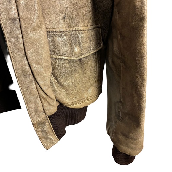 VTG Men's Goatskin Leather Flying Tiger Bomber Jacket Brown Thinsulate 42L USA - Picture 2 of 11
